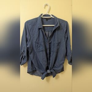Tie-Front Button-Up Shirt